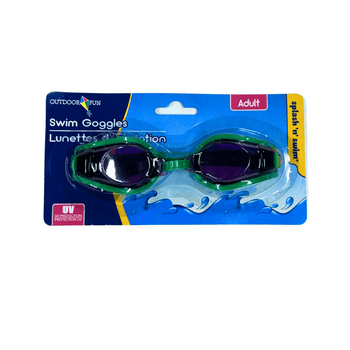 Adults Green & Purple Swimming Goggles