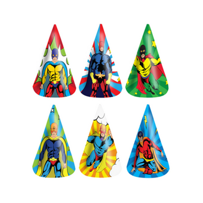 Super Hero Cone Party Hats