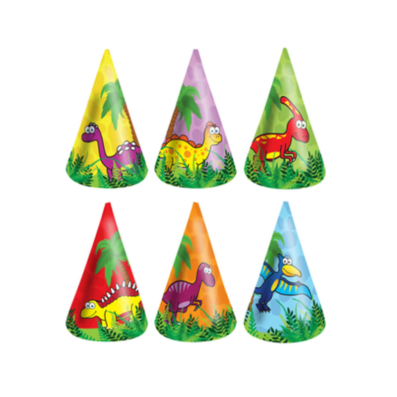 Dinosaur Cone Party Hats Pack of 6