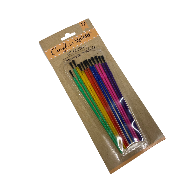 Multi-Coloured Artist Paint Brushes Pack of 12