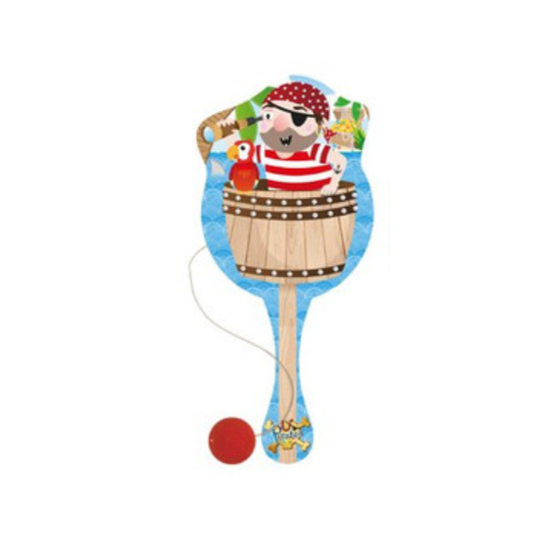 Pirate Wooden Paddle Bat and Ball Set