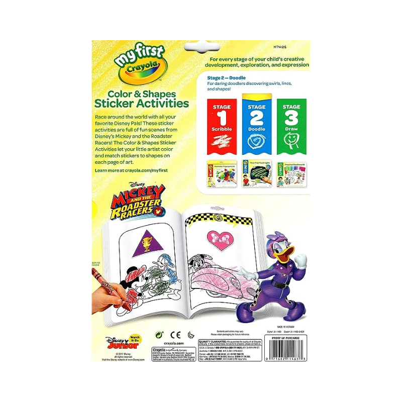 Crayola Disnep Mickey And The Roadster Racers Colour And Shapes Sticker Activities