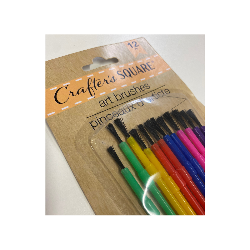 Multi-Coloured Artist Paint Brushes Pack of 12