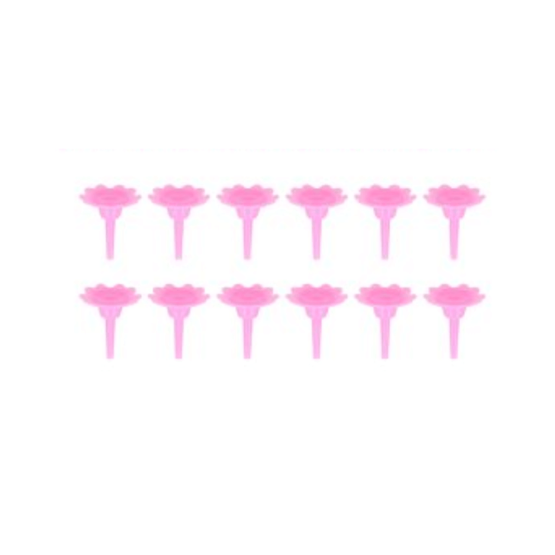 24 Pink Candles With Holders