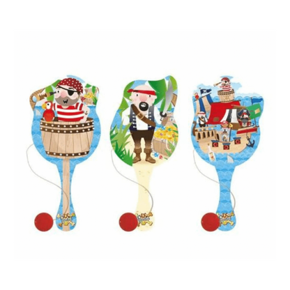 Pirate Wooden Paddle Bat and Ball Set