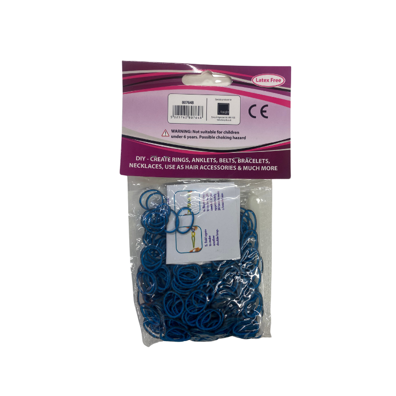 600 Multi Coloured Loom Bands Blue & Black