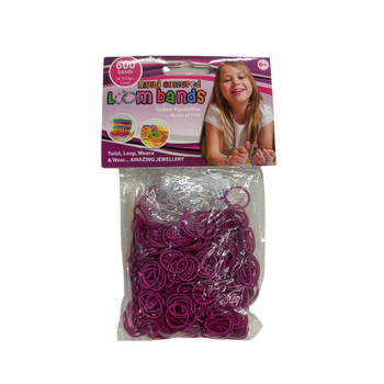 600 Multi Coloured Loom Bands Pink  & Black