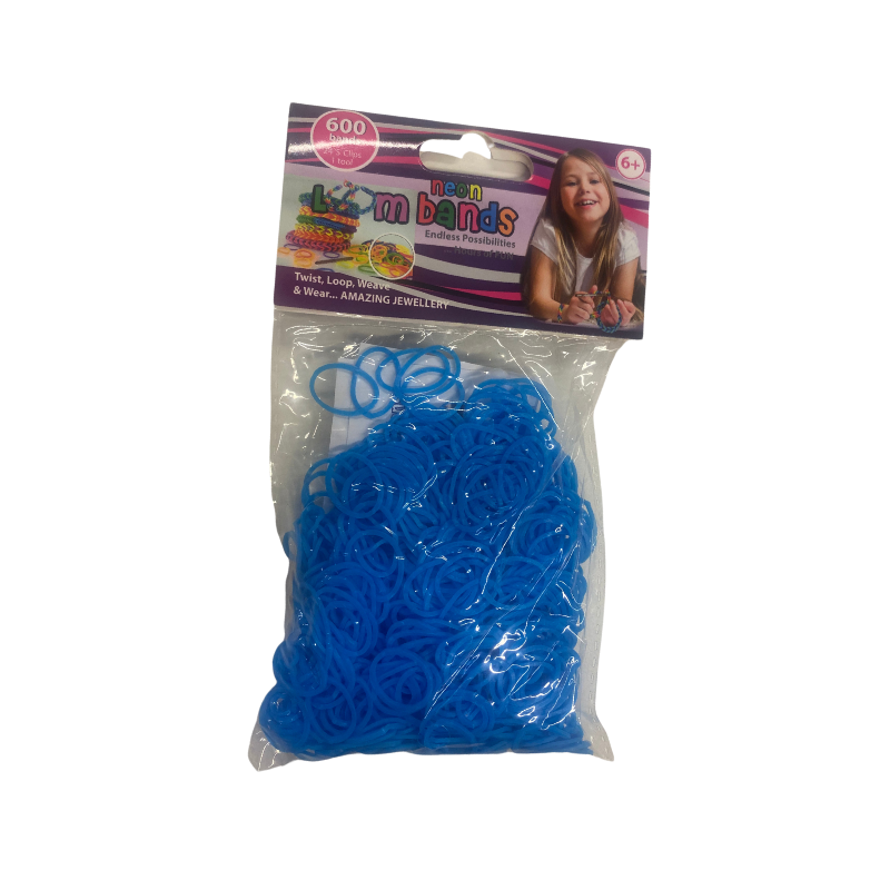 600 Neon Blue Loom Bands