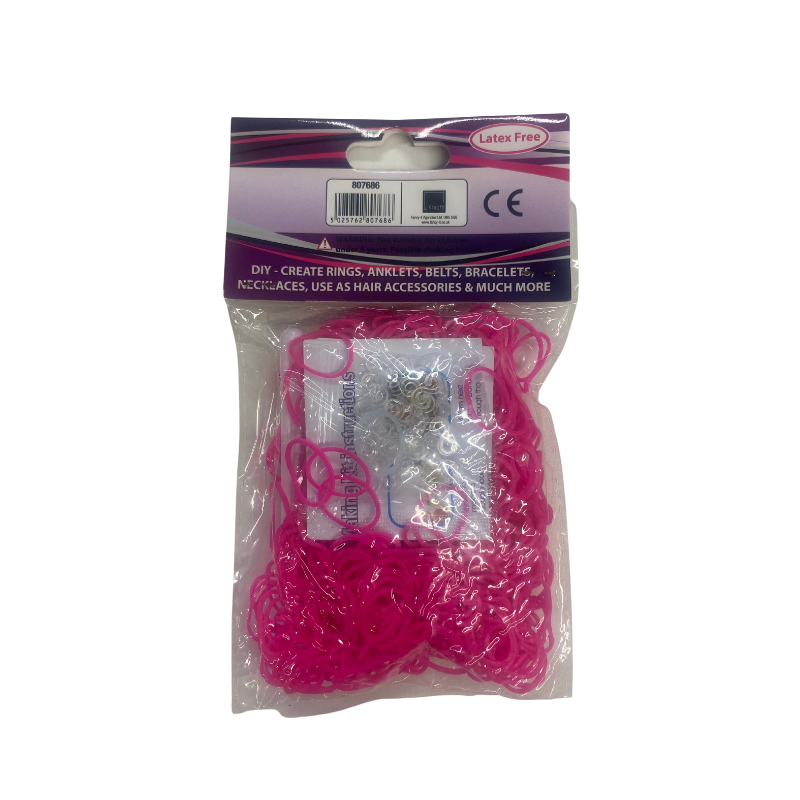 600 Neon Pink Loom Bands