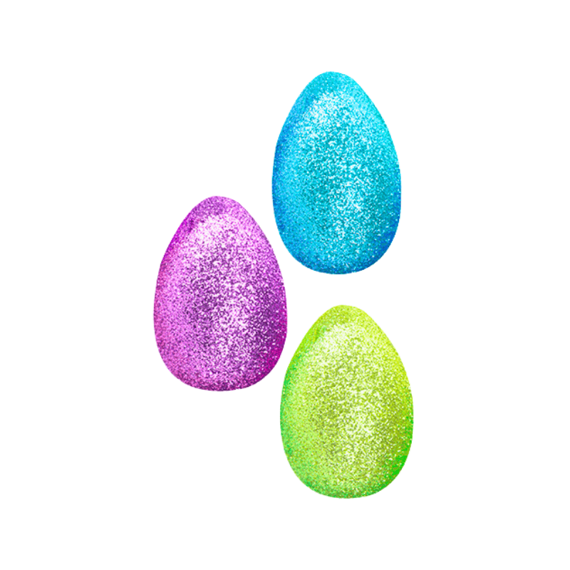 8 Decorative Easter Glitter Eggs