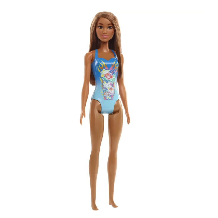 Mattel Barbie Beach Doll Bough Behind Roses Brunette