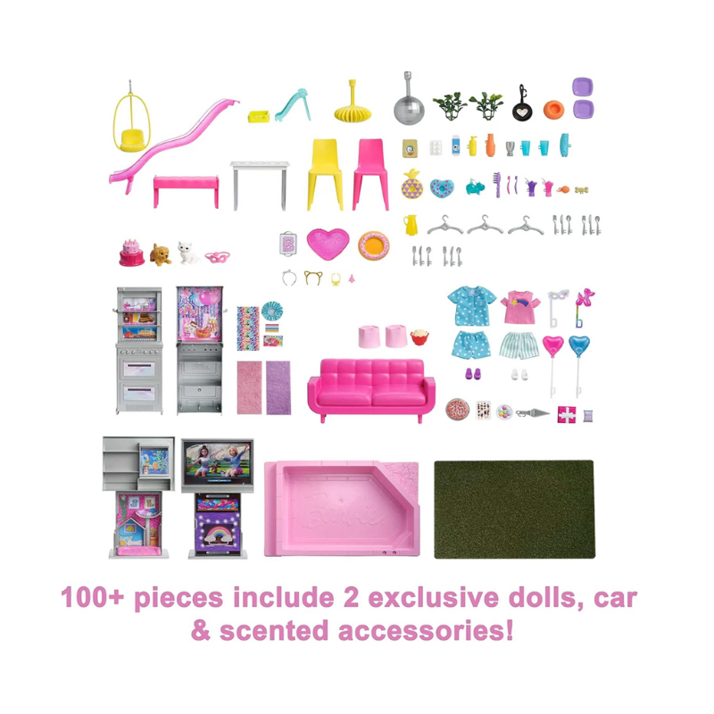 Barbie 60th Celebration DreamHouse Play Set with Exclusive Extras 100+ Pieces