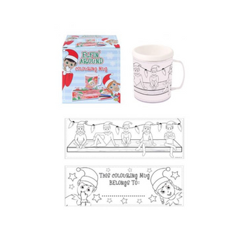 Elfin' Around Christmas Colouring Mug