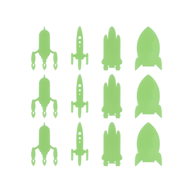 Glow In The Dark Rocket Stickers