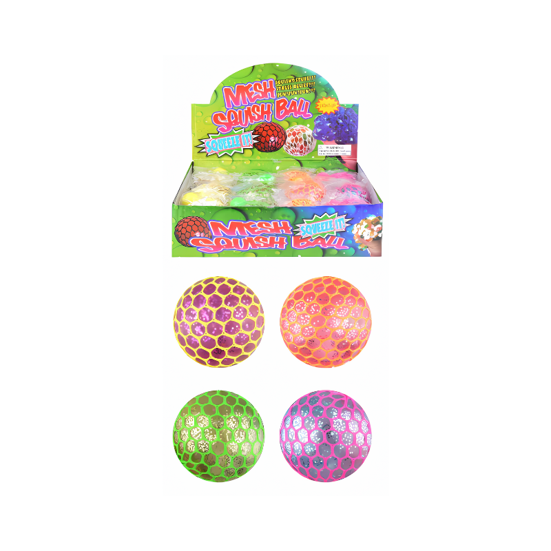 Light Up Glitter Squishy Mesh Ball