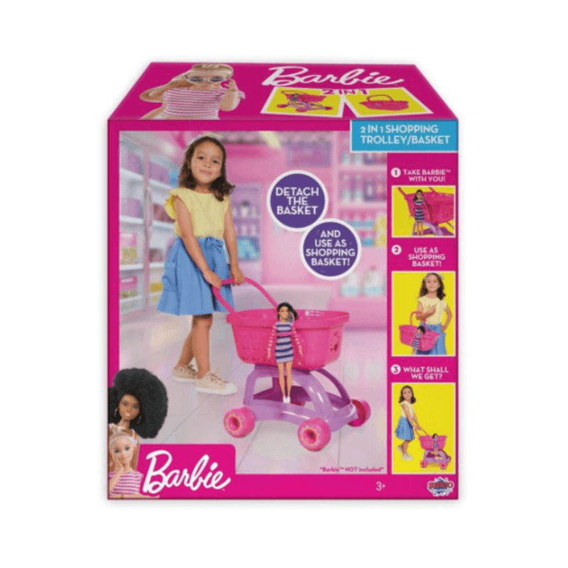 Mattel Barbie 2 in 1 Shopping Trolley & Basket