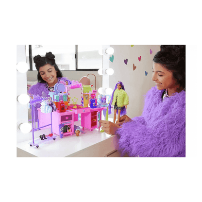 Mattel Barbie Extra Doll & Vanity Playset with Puppy & Accessories