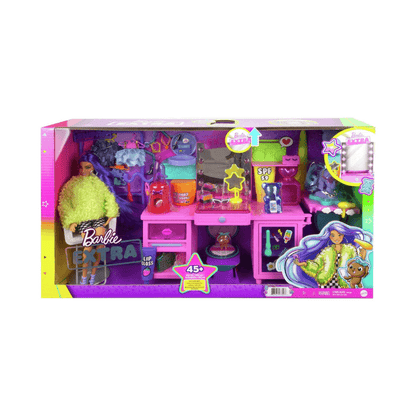 Mattel Barbie Extra Doll & Vanity Playset with Puppy & Accessories