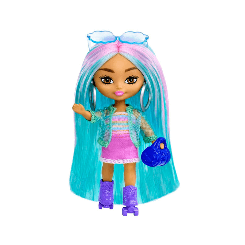 Mattel Barbie Extra Mini Minis Neon Blue And Pink Hair