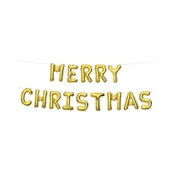 Merry Christmas balloon banner- Gold