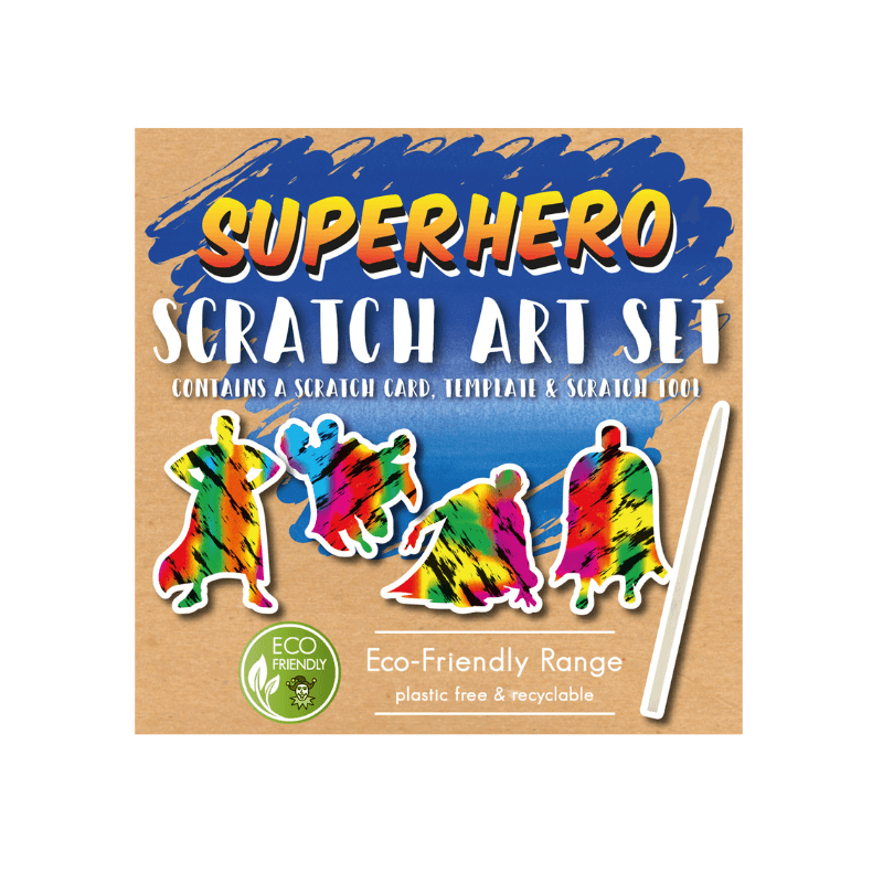 Mini Eco-Friendly Superhero Scratch Art Set