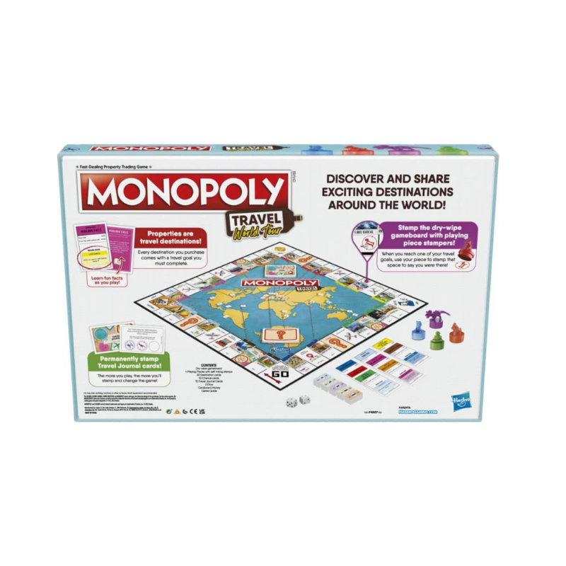 Monopoly Travel World Tour Family Board Game 