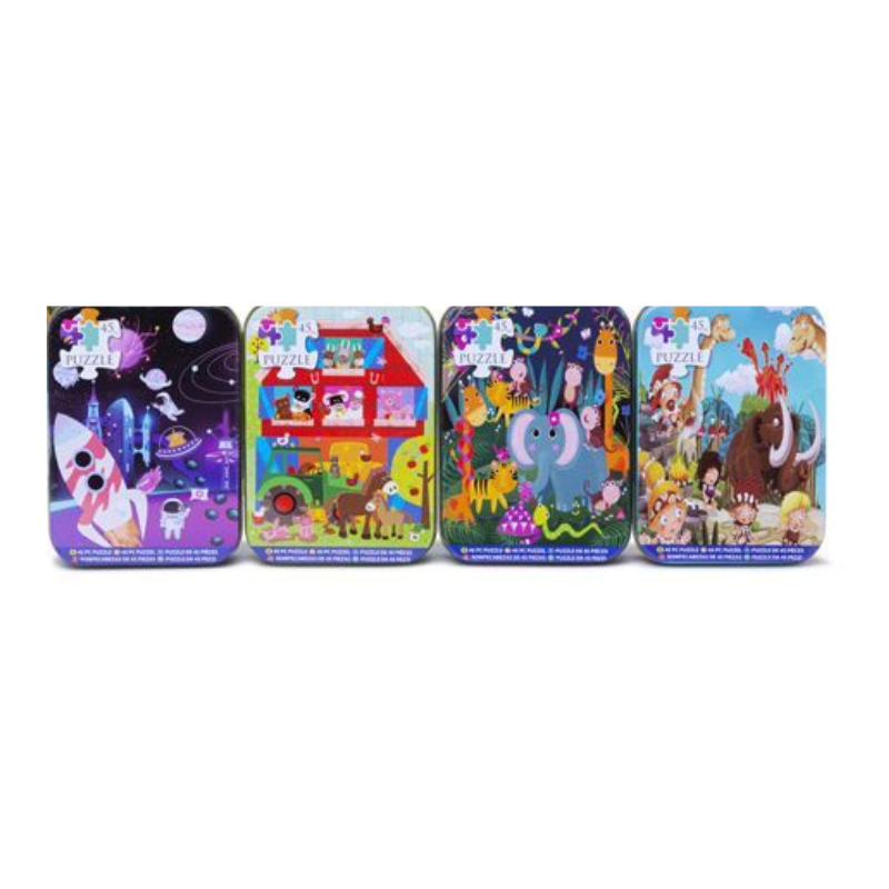 Jungle Animals 45 Puzzle in Tin