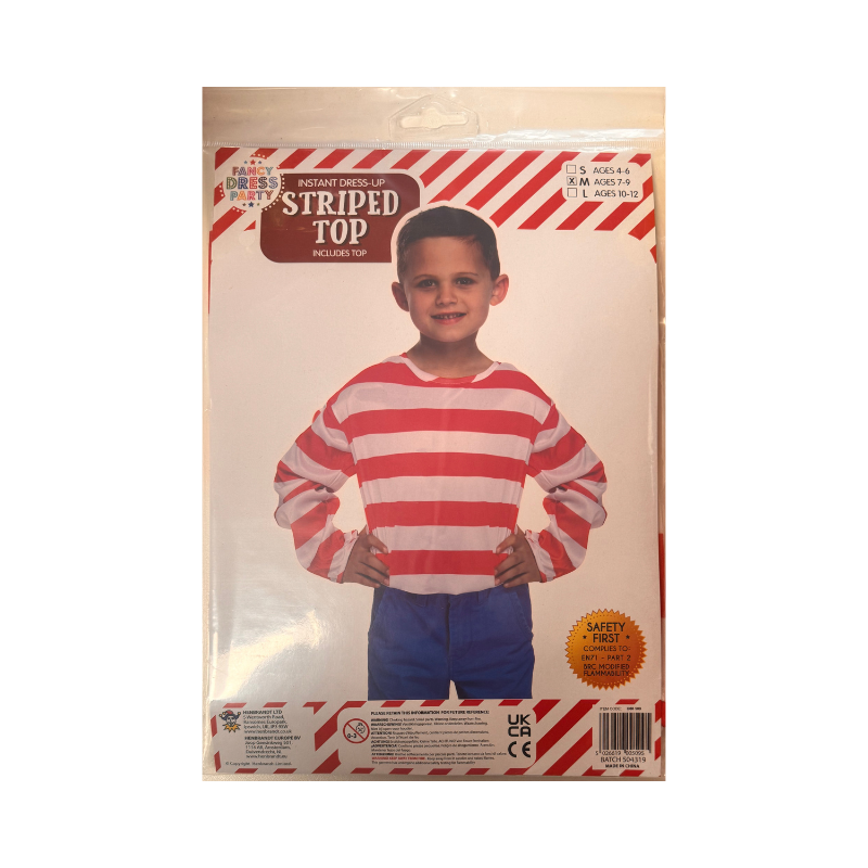 Where's Wally Inspired Fancy Dress Costume - Age 7-9 