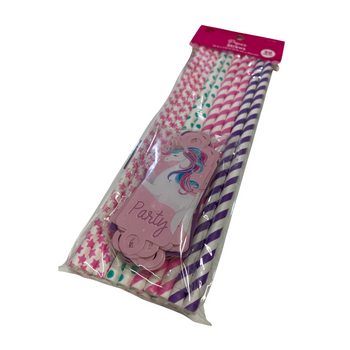 Unicorn Party Paper Straws Pack of 20