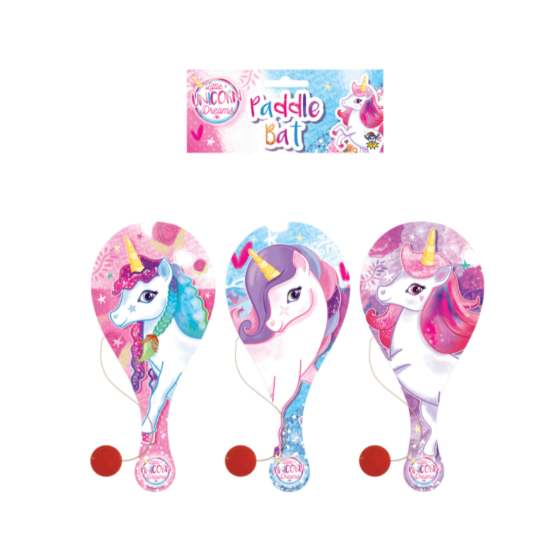 Unicorn Wooden Paddle Bat and Ball Set