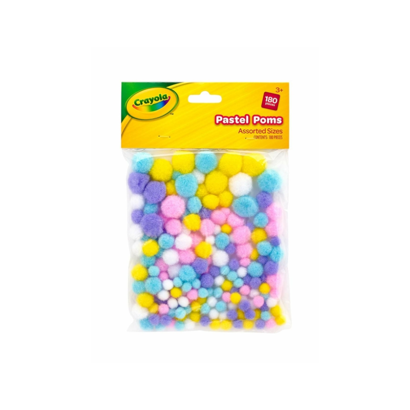 Crayola Pastel Poms 180pc Assorted sizes