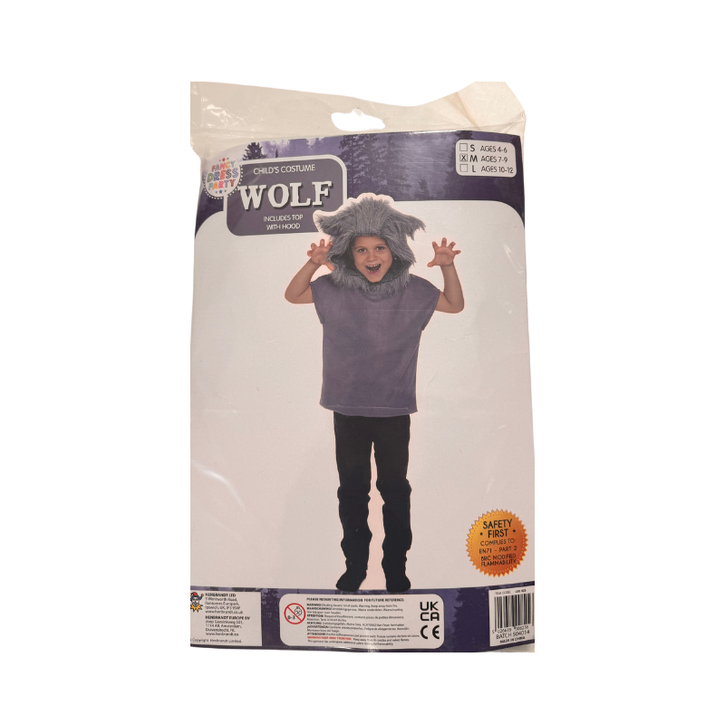 Wolf Fancy Dress Costume - Age 7-9 