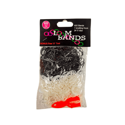 600  BLACK & WHITE LOOM BANDS