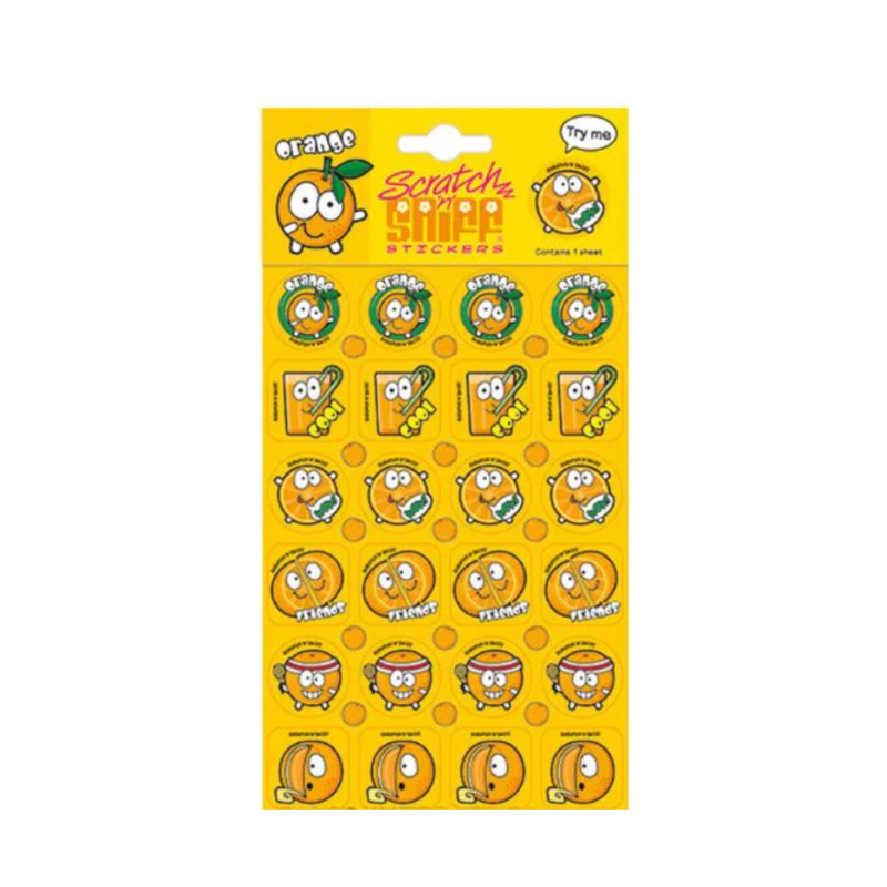 Orange Scratch & Sniff Sticker Sheet